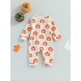 thumbnail image 3 of Infant Baby Girls Boys Rompers Halloween Clothes Pumpkin Print Crew Neck Long Sleeve Jumpsuits Bodysuits, 3 of 7