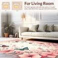 thumbnail image 2 of Ultra Soft Area Rug, Elegant Butterfly Bloom Design, Non Slip, Stain Resistant, Washable Area Rugs for Living Room, Bedroom(Pink, 6X9), 2 of 8