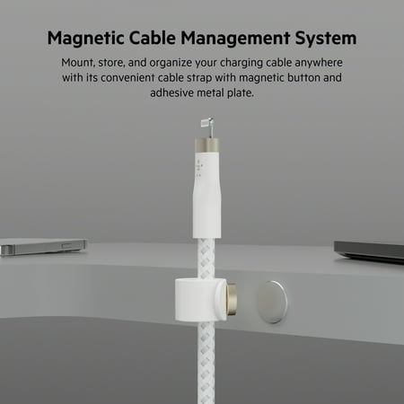Belkin - BoostCharge Flex Silicone USB-C to Lightning Cable 6.6FT, MFi-Certified Charging Cable with Cable Clip - White