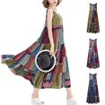 thumbnail image 3 of Vestido estampado Vestido maxi sin mangas Estilo bohemio Verano O-cuello Cintura alta Inevent FS11525-04, 3 of 7