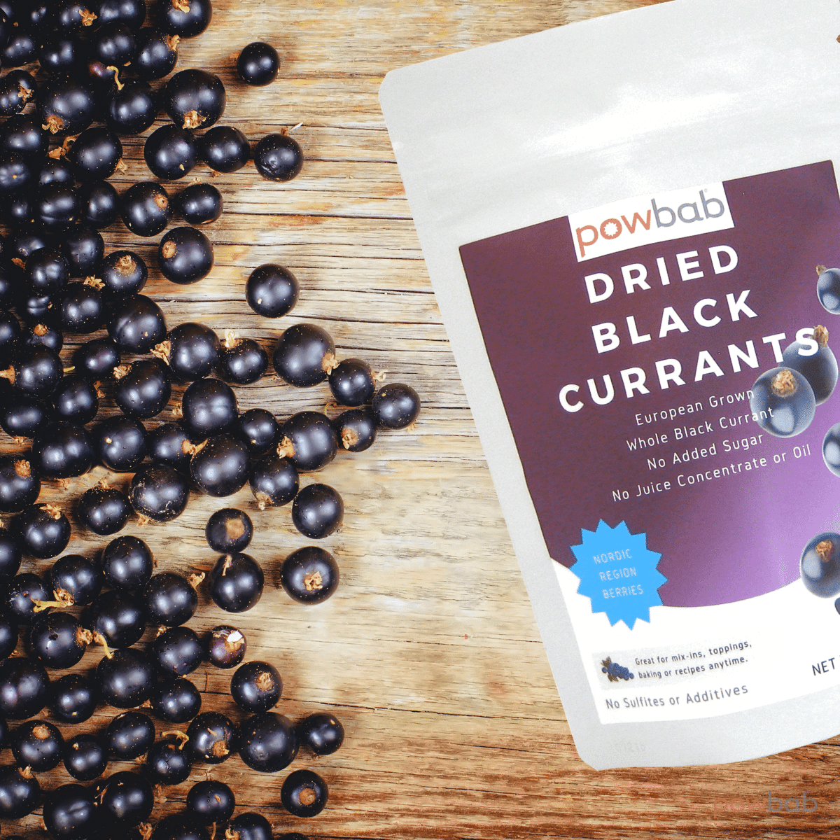 powbab Dried Black Currants - 100% Ribes Nigrum Berries, Unsweetened (4 oz)