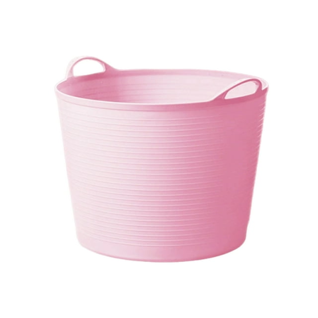 serony Baignoire flexible 40L avec Panier à Linge Sale, Panier de Rangement, Seau, Seau Rose