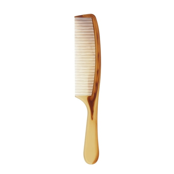 Unique Bargains 1 Pc Women Comfortable Two-Color Flat Comb Amber Plastic