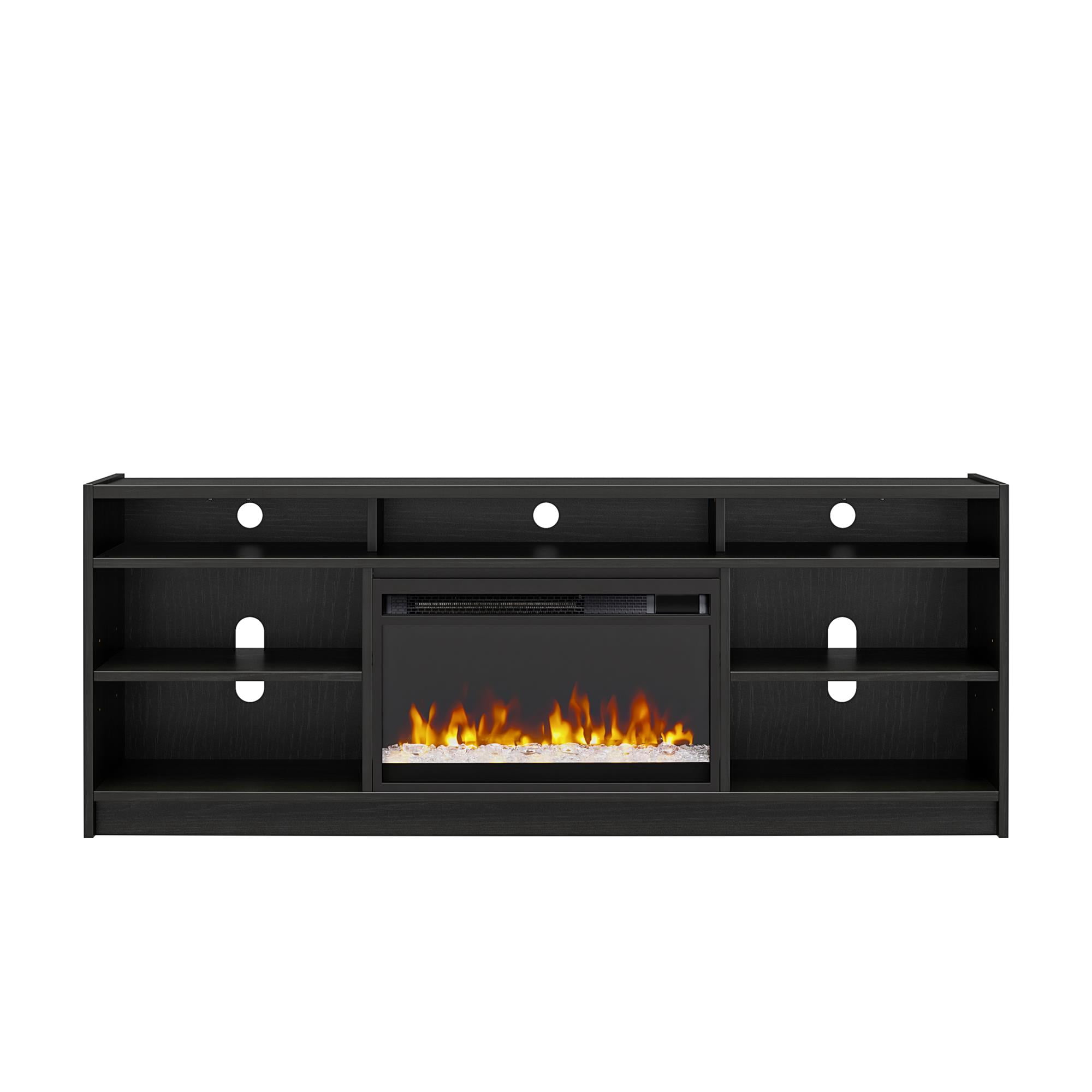 Ameriwood Home Luna Fireplace TV Stand for TVs up to 75", Nightfall Oak