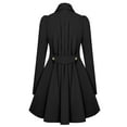 thumbnail image 3 of Baberdicy Lady Trench Coat Women's Long Sleeved Back Pleated Hem Irregular Skirt Medium Length Outerwear Windbreaker Trenchcoat Women's Black, 3 of 3