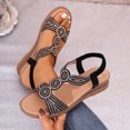 thumbnail image 1 of Gspmoly Sandales pour Femmes, Sandales Décontractées Mode pour Femmes à Bout Rond Confortables Sandales de Plage Sandales Décontractées Chaussures Sandales pour Femmes Noir 42, 1 of 9
