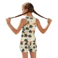 thumbnail image 4 of Xoenoiee Yellow Palm Tree Print Girls Tankini Swimsuits 2 Piece Summer Boyshort Bathing Suit Rash Guard Swimwear for Kids Child Beach with Sun Protection, Size 10-11 Years, 4 of 7