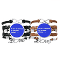 thumbnail image 1 of Quote divino perdonar los errores humanos Pulsera pareja de cuerdas de cuero Unbranded M, 1 of 3