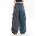 thumbnail image 6 of Sevevn Women's Lightweight Patchwork Cargo Joggers Color Block Streetwear Pants Drawstring Waist with Cargo Pockets Loose Fit Everyday Casual Outfits, 6 of 7