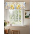 thumbnail image 2 of Spring Flower Dragonfly Valances for Windows, Rod Pocket Kitchen Valance Curtains - Soft & Washable Small Window Treatment for Living Room,&nbsp;Bathroom, Yellow Purple, 54x18inch, 2 of 9
