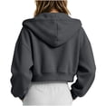 thumbnail image 4 of Girls Short Zip Up Hoodie Jacket Casual Loose Fit Long Sleeve Outerwear Top for Kids Teenagers Everyday Wear Comfortable Coat, 4 of 4