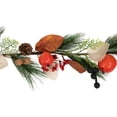 thumbnail image 4 of Northlight Mixed Berry, Leaves and Pomegranate Fall Harvest Garland - 6' x 10" - Green and Orange, 4 of 6