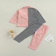 thumbnail image 4 of CNKOO Enfants Bébés Filles Blazer Vêtements Formels Carreaux Imprimés Patchwork Manches Longues Veste à Simple Boutonnage+pantalon Ensemble Rouge 2-3 Ans, 4 of 8