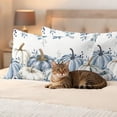 thumbnail image 3 of Blue Pumpkin Fall Outdoor Pillow Covers 20"x12" Set of 2,Waterproof Throw Pillow Covers for Patio Furniture,Thanksgiving Eucalyptus Leaves Weeping Decorative Cushion Pillowcases for Garden Couch Sofa, 3 of 9