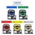 thumbnail image 4 of Cinta de recambio de etiquetas autoadhesivas de 5 rollos negro en azul 0,71" (18 mm)x26,2 p Carevas Cinta de etiquetas, 4 of 7