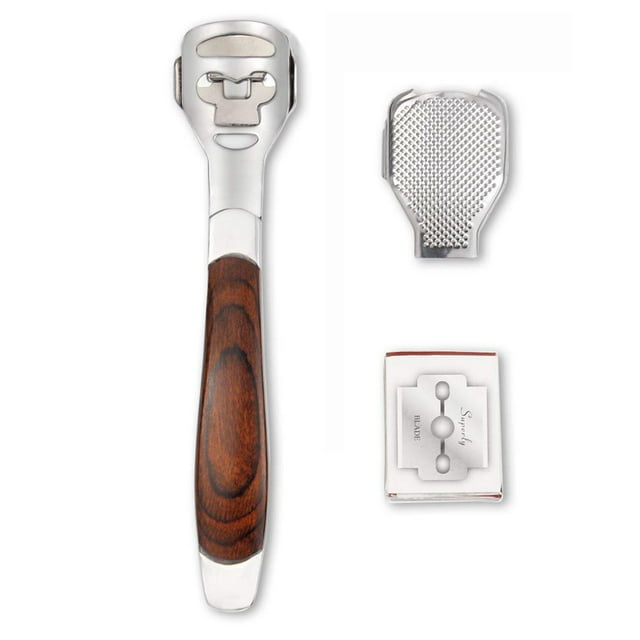 Wood Handle Foot Care Pedicure Callus Shaver with 10 Precision Blades