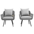 thumbnail image 4 of Modway Endeavor Armchair Outdoor Patio Wicker Rattan Set of 2 in Gray Gray, 4 of 6
