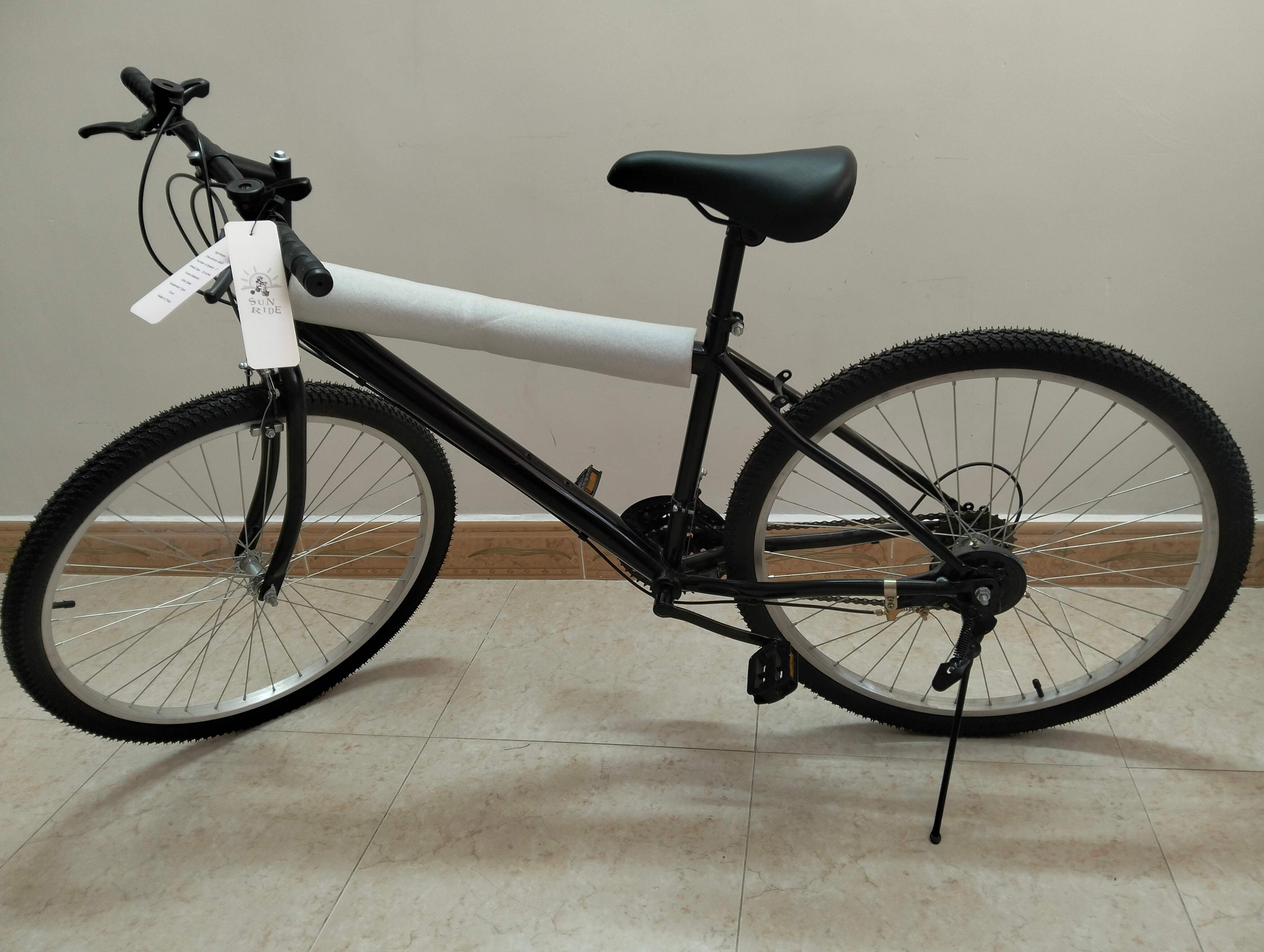SUN RIDE Bicycles Adult Mountain Bike, 24 Inches, Black Frame, Alloy Steel, 21 Speed, Comfortable Seat