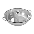 thumbnail image 4 of Stainless Steel Hot Pot W/ Divider Round Shabu Pot & Glass Lid, 4 of 14