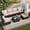 Khaki, variant on Walsunny 7 Piece Outdoor Patio Furniture Set, All-Weather PE Rattan Wicker Modular Sectional Conversation Sofa Set with Thick Cushions & Glass Coffee Table for Backyard, Poolside, Garden, Aegean Blue