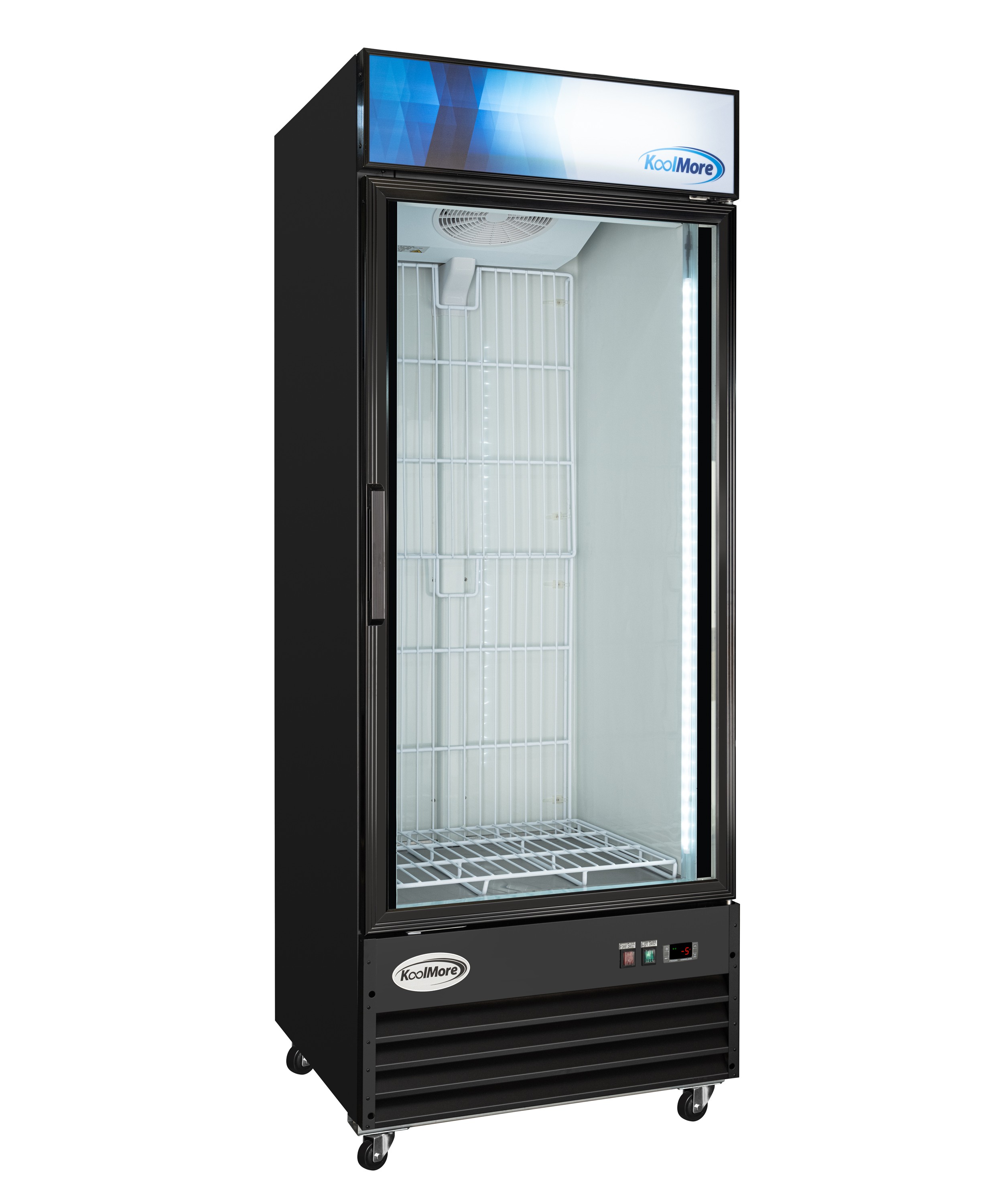 31 in. 25 cu. ft. Commercial Indoor Glass-Door Ice Merchandiser Freezer in Black (KM-IM31-1GD)