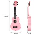 thumbnail image 3 of Ukelele rosa AODSK Concert para principiantes de 23 pulgadas con correa de nailon, 4 púas, regalo navideño, 3 of 5