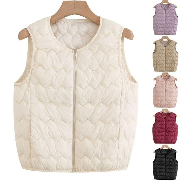 Loopsun Womens Outerwear Jackets, Winter Vests Coats for Women, Women's Fashion Warm Sleeveless Crew Neck Solid Color Fleece Vests Jacket with Pocket Wine, XXXXXL