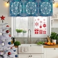 thumbnail image 5 of Turquoise Boho Curtain Valances for Windows, Kitchen Valance Window Treatments Panel 2 Pack, Ethnic Country Abstract Floral Aesthetic Rod Pocket Short Curtains for Bathroom Bedroom 54 x 18 Inch, 5 of 8