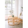 thumbnail image 2 of Set of 2 Natural Rattan Coffee Tables Exotic Boho Living Room, 2 of 6