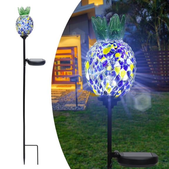 Solar Garden Stake Light Outdoor - Pineapple Path Light Hawaii Tropical Theme Waterproof Outdoor Garden Décor for Lawn Patio Yard