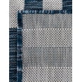 thumbnail image 6 of Unique Loom Outdoor Striped Collection Area Rug - Striped (10' Square Blue/Ivory), 6 of 6