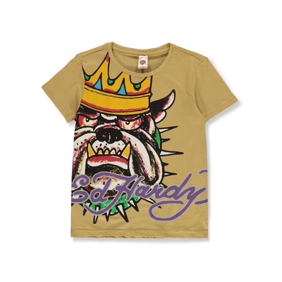 Ed Hardy Boys' Bulldog King T-Shirt Color: sand Size: 10 - 12