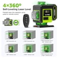 thumbnail image 2 of Nivel láser Alloyman Laser Level con trípode 4 × 360° Línea Verde, 2 of 9