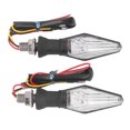 thumbnail image 3 of 2pcs 12V Motorcycle Turn Signal Light Double Sided Blue Yellow Led Indicators Black, 3 of 8