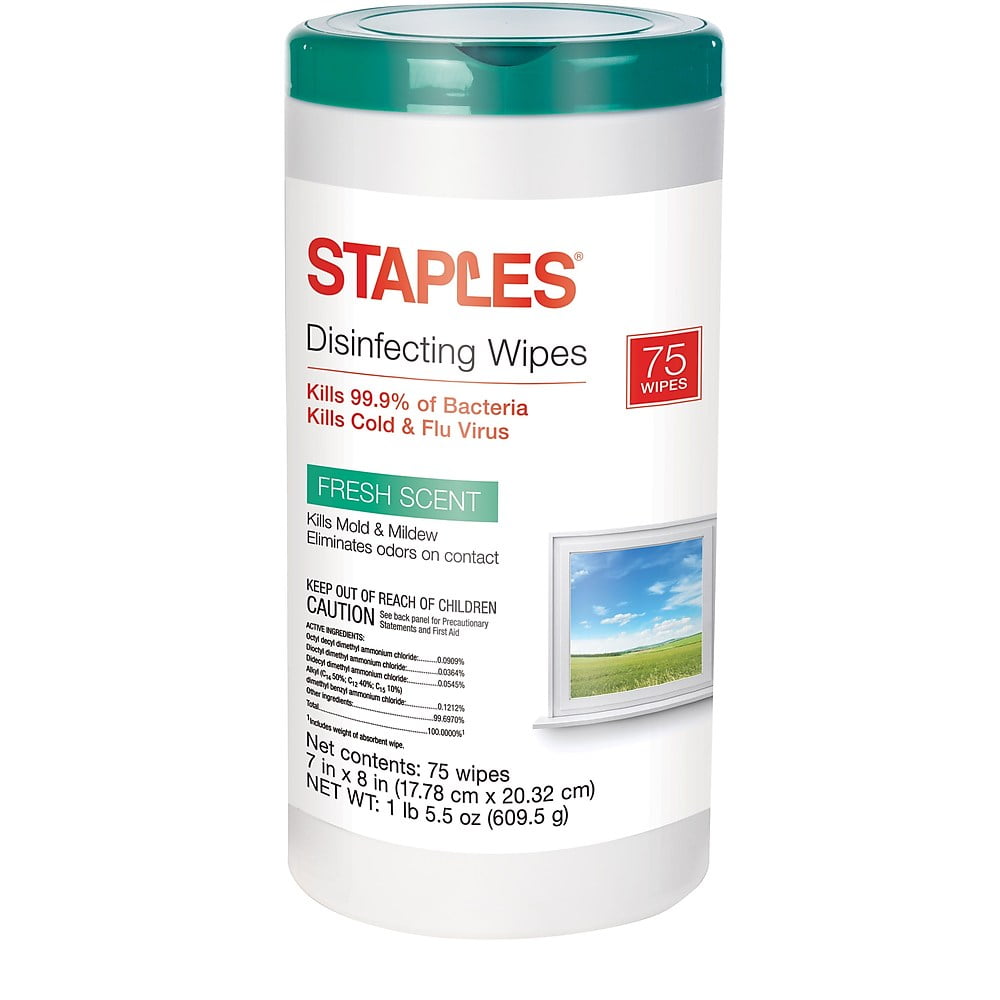 Staples Disinfecting Wipes Fresh Scent 