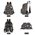 thumbnail image 4 of FORMRS Mini Backpack Purse for Women Travel Daypack Casual Shoulder Bag, Orange Checkered Pattern, 4 of 7