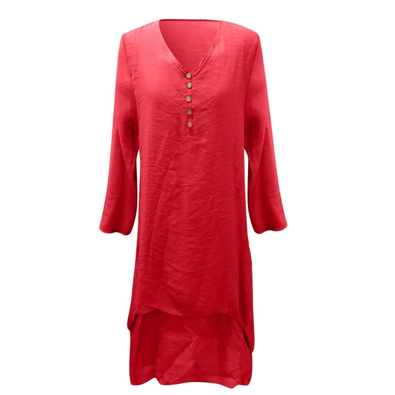Winter Fall Dresses for Women Wedding Guest Long Sleeve Casual Solid Dress  O-Neck Irregular Loose Long Dress - Walmart.com