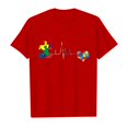 thumbnail image 4 of WERYOUNG T-Shirts Filles Garçons Été Décontracté Imprimé Cœur d'Amour Manches Courtes Col Rond T-Shirts Filles Mignon Tee, Rouge, 4-5 Ans, 4 of 4