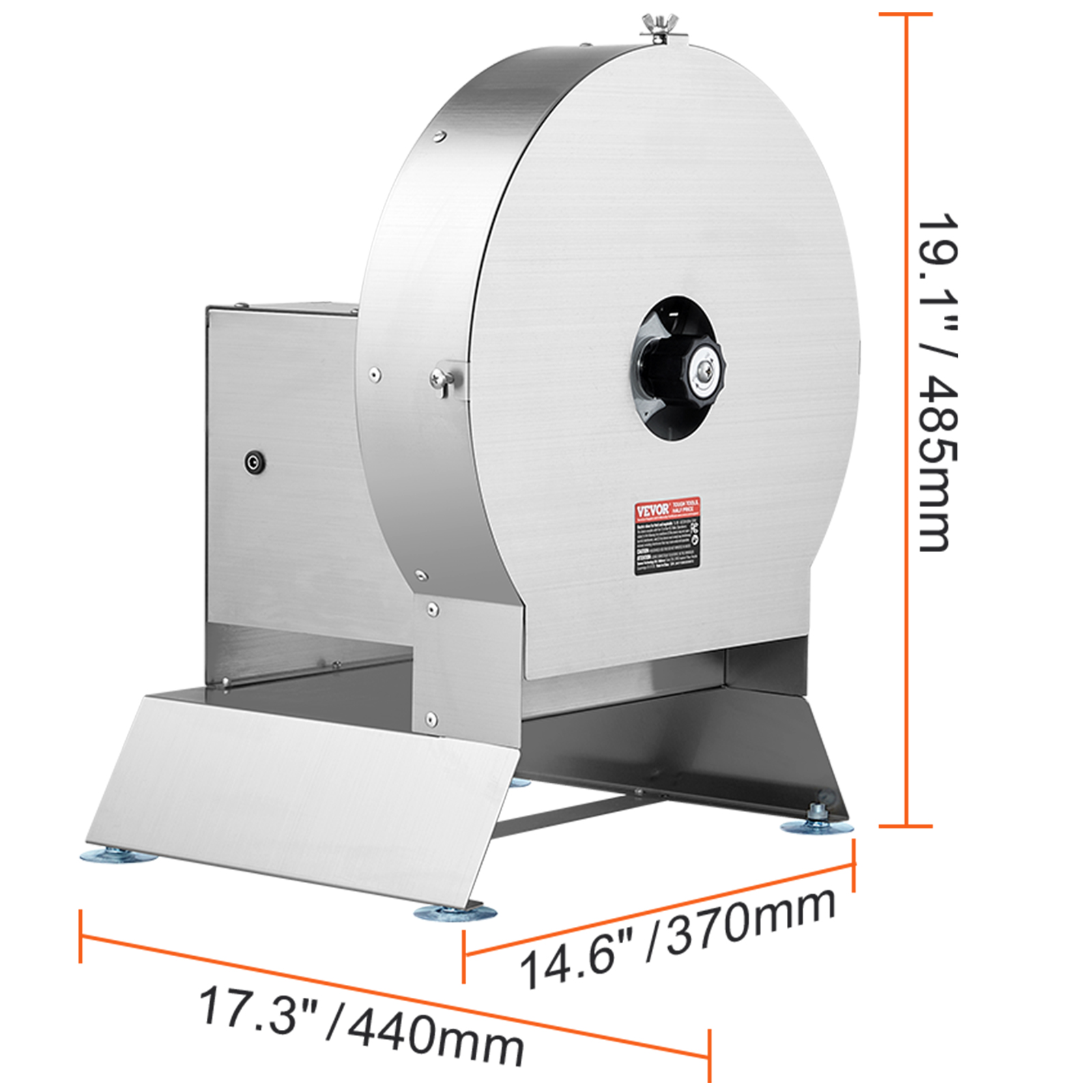 VEVOR Electric Vegetable Slicer, 0-0.5"/0-12mm Thickness Adjustable Commercial Slicer Machine, Convertible to Manual, Stainless Steel Food Cutter Slicing Machine, Large Feed Port for Potato