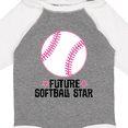 thumbnail image 4 of Inktastic Future Softball Star Sports Girls Long Sleeve Baby Bodysuit, 4 of 5