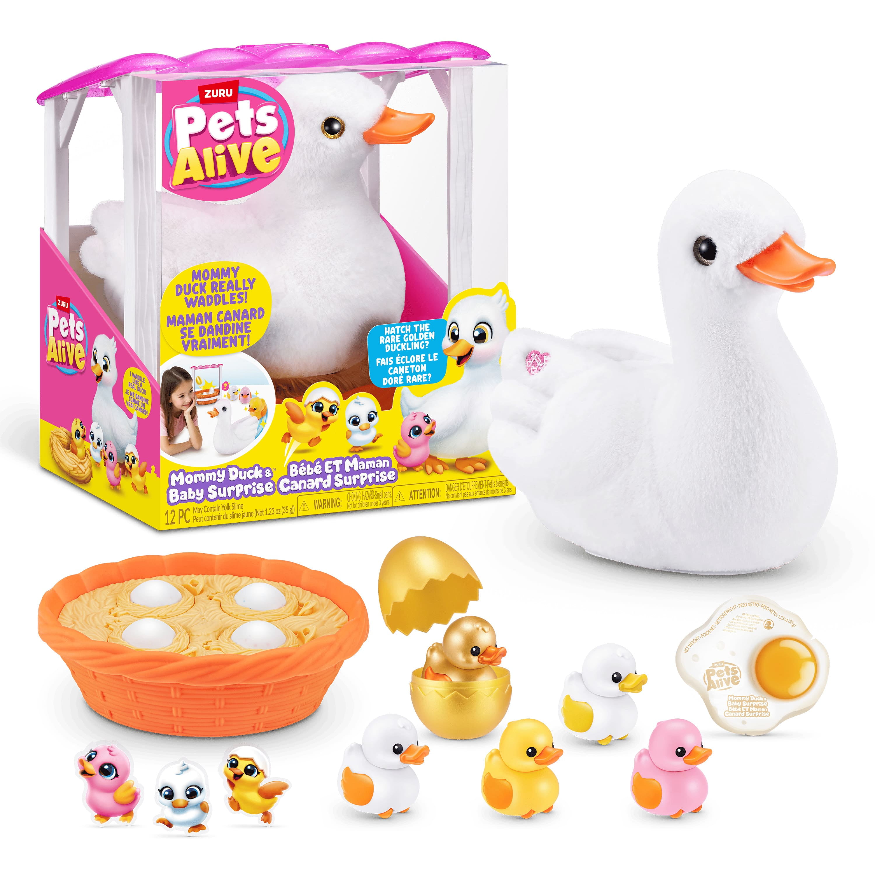 Pets Alive Mommy Duck Surprise de ZURU Élever Jouer Surprise Éclosion Interactif Filles Jouet