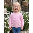 thumbnail image 4 of RUINIXCW Toddler Baby Girl Big Sister Sweatshirt Infant Baby Girl Fall Winter Outfit Applique Letters Embroidery Crewneck Long Sleeve Pullover Shirt Top, 4 of 9