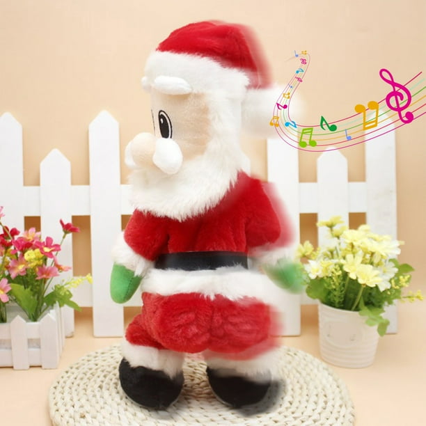 ¡Rebajas Imbatibles!, Decoración navideña Música Este Papá Noel animado puede oscilar el trasero de Papá Noel Fiesta de hotel Decoración navideña Decoraciones y regalos navideños divertidos Akmoler