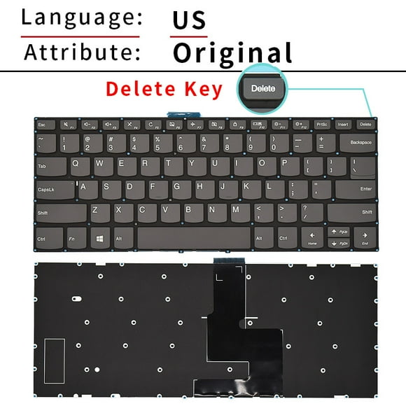 Russian US Backlight Keyboard For Lenovo Ideapad 3-14ADA05 3-14ARE05 3-14IGL05 3-14IIL05 3-14IJL05 3-14IML05 3-14ITL05 US DEL Original