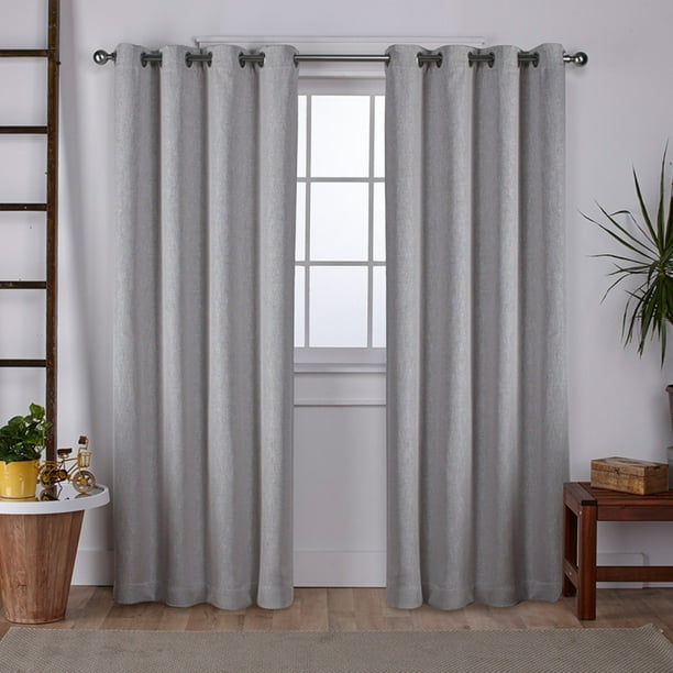 Exclusive Home Curtains 2 Pack Vesta Heavyweight Textured Linen 