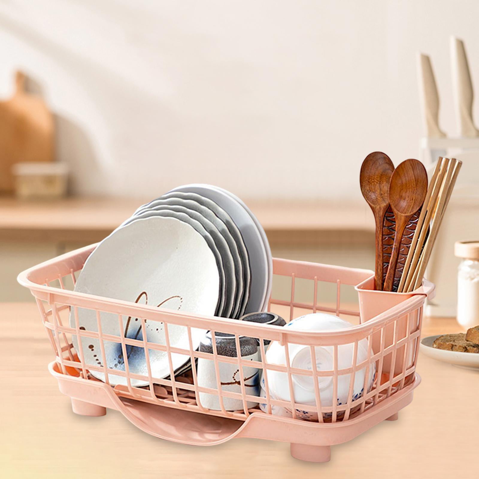 Plastic Pink/White/Green/Blue Kitchen Dish Bowl Plate Drying Utensils Rack  Organizer Drainer Holder Storage Kitchen Accessories
