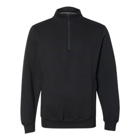 Dri Power Sweat-Shirt Col Cadet à Fermeture Éclair&44; Noir - 2XL