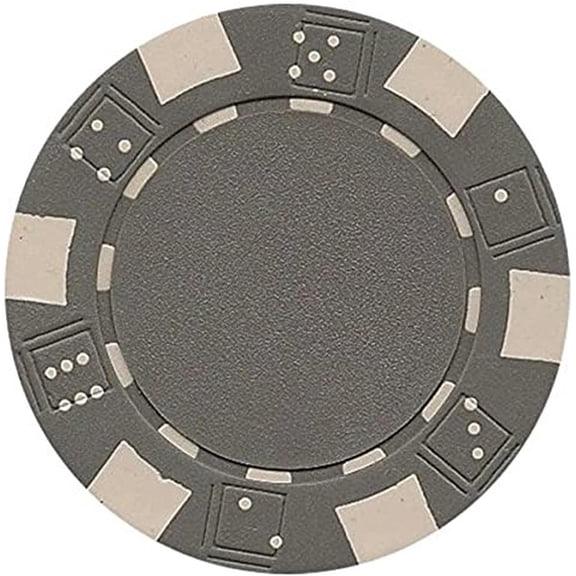 DA VINCI 50 Clay Composite Dice Striped 11.5 Gram Poker Chips, Choose from 11 Colors Gray