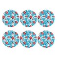 thumbnail image 2 of Pofeuu Hawaiian Style Print Leather Coasters Set of 6, Round Cups Mugs Mat Pad for Home Kitchen Heat Resistant Drink Coasters,Round Shape, 2 of 7