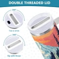 thumbnail image 3 of Yayeee 30oz Double-Wall Insulated Stainless Steel Tumbler with Handle Bottle, Floral Mountain, 3 of 8